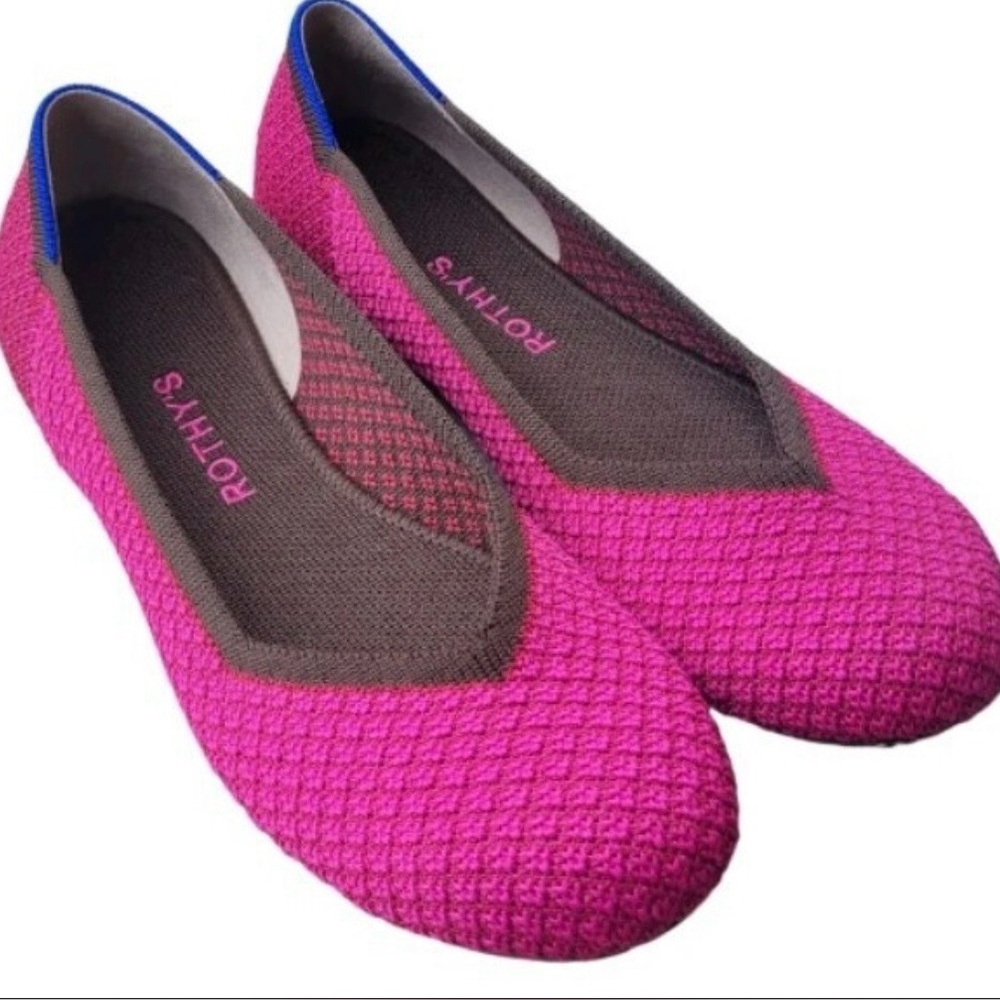 Rothy's Magenta The Flat Textured Round Toe Limited Edition 8